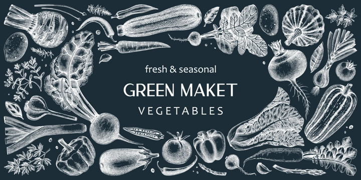 Hand-drawn vegetables vector illustrations on chalkboard. Hand-sketched healthy food collection. Vintage edible plants hand-drawings. Fresh vegetables sketches on chalkboard.